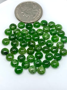 Chrome Diopside Cabochon • 6 mm Size • Pack of 2 Piece • AAA Quality • Natural Chrome Diopside Cabs • Diopside Stone •