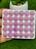 Kunzite Cabochon 12 mm Size  A- Quality( Good Quality) - Pack of 2 Piece - Natural Kunzite Cabochon -  Origin Brazil