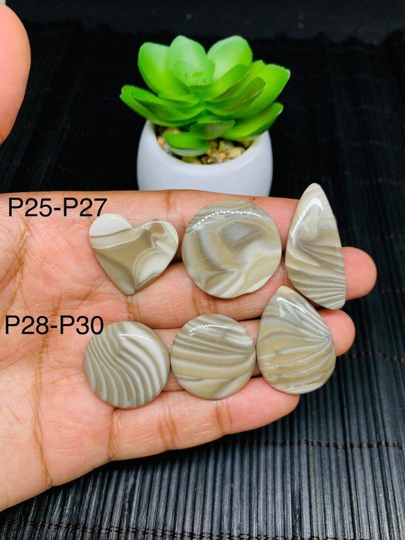 Polish Flite Cabochon • Code P25- P30 • AAA Quality • Natural Polish Flite Cabs • Polish Flite Pendant