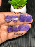 Charoite Cabochon • Code C49- C52• AAA Quality • Natural Charoite Pair Cabs • Charoite Cabochon