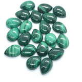 Malachite Pear Cabochon 13x18mm Size - Pack of 2 Pcs - AAA Quality - Malachite Pear cabochons - Malachite Cabs