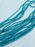 2MM Natural Turquoise Round Beads , 100 % Genuine Stone , Length in 15 Inch , American Turquoise Round Beads