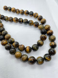 10 MM Tiger Eye Round Beads ,Tiger Eye good Quality, Length is 16 inch