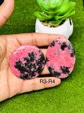 Rhodonite Cabochon • Code R3-R4 • AAA Quality • Natural Rhodonite Cabs • Rhodonite Pendant