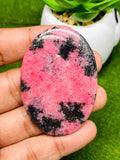 Rhodonite Cabochon • Code R3-R4 • AAA Quality • Natural Rhodonite Cabs • Rhodonite Pendant