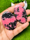 Rhodonite Cabochon • Code R5-R6 • AAA Quality • Natural Rhodonite Cabs • Rhodonite Pendant