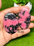 Rhodonite Cabochon • Code R5-R6 • AAA Quality • Natural Rhodonite Cabs • Rhodonite Pendant