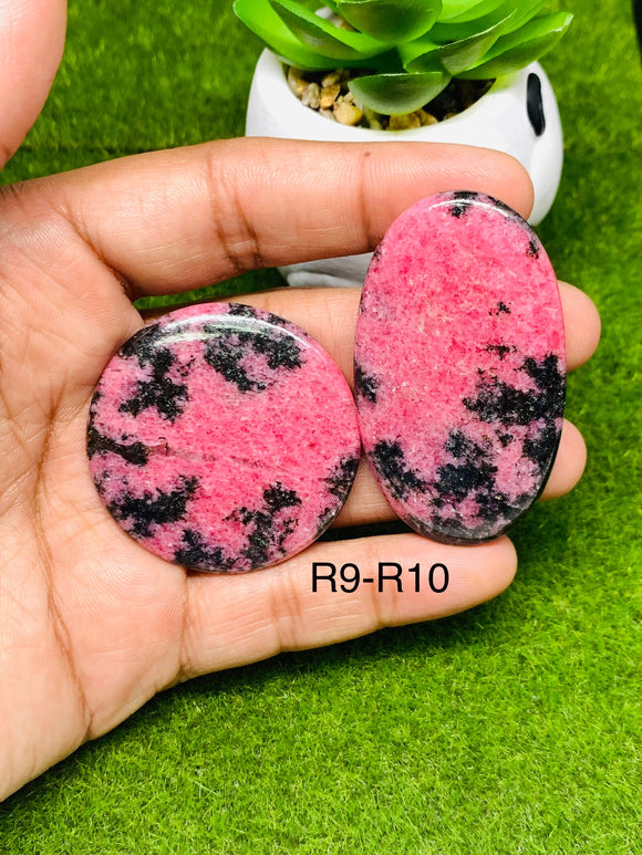 Rhodonite Cabochon • Code R9-R10 • AAA Quality •  Natural Rhodonite Cabs • Rhodonite Pendant