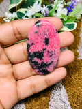 Rhodonite Cabochon • Code R13-R14 • AAA Quality • Natural Rhodonite Cabs • Rhodonite Pendant