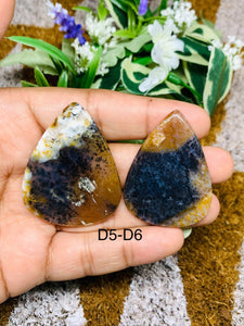 Dendritic Moss Agate Cabochon • Code D5-D6 • AAA Quality •  Natural Dendritic Moss Agate Cabs •  Moss Agate  Pendant