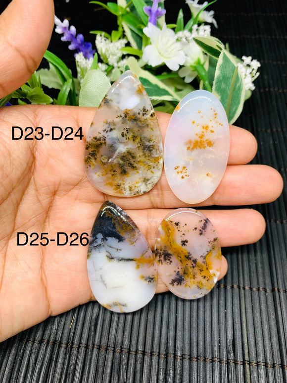 Dendritic Moss Agate Cabochon • Code D23- D26 • AAA Quality •  Natural Dendritic Moss Agate Cabs •  Moss Agate  Pendant