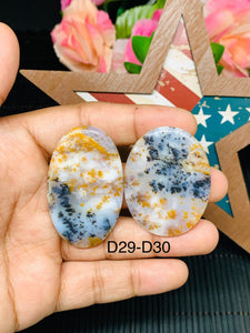 Dendritic Moss Agate Cabochon • Code D29- D30 • AAA Quality •  Natural Dendritic Moss Agate Cabs •  Moss Agate  Pendant