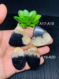 Black Plump Cabochon • Code A17- A20 • AAA Quality • Natural Black Plump Cabs • Black Plump Pendant