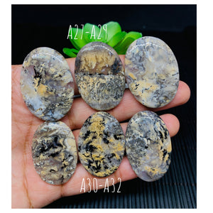 Dendritic Tiger Agate Cabochon • Code A27- A32 • AAA Quality • Natural Tiger Dendritic Agate Cabs • TIger Dendritic Agate Pendant