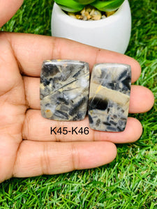 Kawanite Cabochon • Code K45-K46 • AAA Quality • Natural Kawanite Cabs • Kawanite Pendant