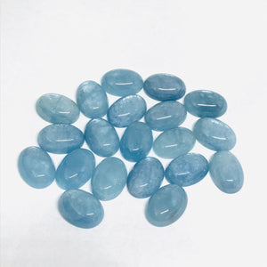 Aquamarine 10X14 MM Cabochon Pack of 2 Pcs - AAA Quality cabs- Natural Aquamarine Cabs