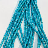Natural Turquoise Roundel Beads 4 mm Size - Top Quality genuine Turquoise beads, Length 16"
