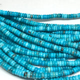 Turquoise Roundel Beads 5 mm size  AAA Quality- Natural Sleeping Beauty Turquoise - Length 40 mm - Turquoise Rondelle