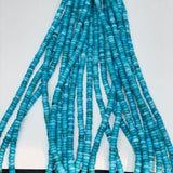 Natural Turquoise Roundel Beads 4 mm Size - Top Quality genuine Turquoise beads, Length 16"