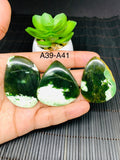 Chrome Chalcedony Cabochon • Code A39- A41 • AAA Quality • Natural Chrome Chalcedony Cabs • Chalcedony pendant