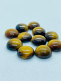 12MM Tiger Eye Round Cabs, Natural Tiger Eye, pack of 6 PCs .yellow Tiger Eye