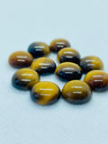 8MM Tiger Eye Round Cabs, Natural Tiger Eye, pack of 6 PCs .yellow Tiger Eye