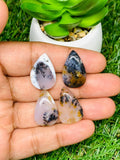 Dendritic Moss Agate Cabochon • Code D76 Size 14-15x22-23 mm Weight 9.3gm •Pack of 4 pcs • AAA Quality •  Natural Dendritic Moss Agate Cabs