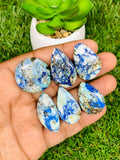 Azurite Turquoise Cabochon •  Code A11-A16 • AAA Quality •  Natural Azurite Cabs • Azurite Turquoise Pendant