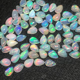 5 Pcs Ethiopian Opal 6X4MM Pear size Cabs - AAA Quality, Opal Cabochon - Ethiopian Opal Pear Cabochon