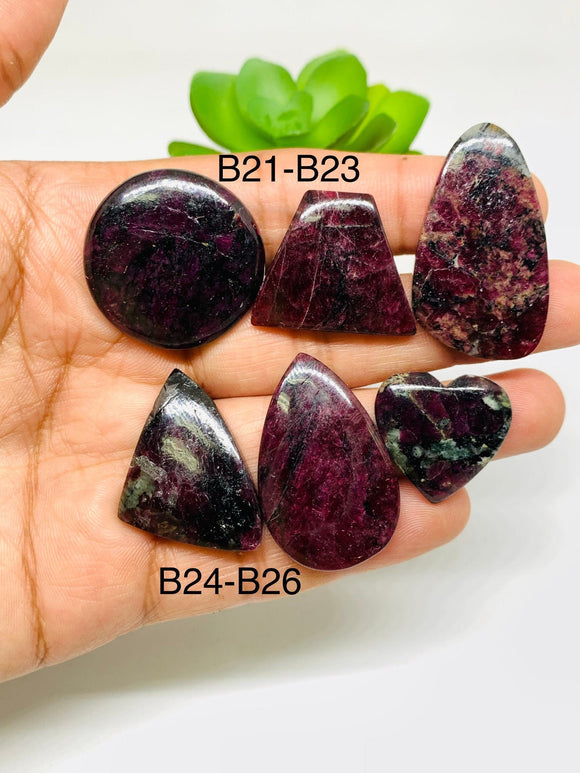 Eudialyte Cabochon • Code B21- B26 • AAAA Quality • Natural Eudialyte Cabs • Eudialyte pendant