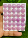 Kunzite Cabochon 12 mm Size  A- Quality( Good Quality) - Pack of 2 Piece - Natural Kunzite Cabochon -  Origin Brazil