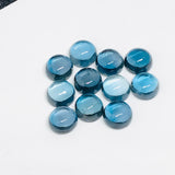 7MM London Blue Topaz Smooth Round Cabs,natural gemstone cabochon , Pack of 1 pc