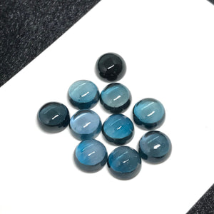 8MM London Blue Topaz Smooth Round Cabs,natural gemstone cabochon , Pack of 1 pc