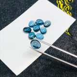 London Blue Topaz 6X8MM Smooth Oval Cabs,natural gemstone cabochon , Pack of 1 pc