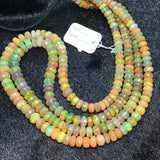 Ethiopian Opal Faceted Roundel Beads 5-8mm size, 16 Inch Strand, Superb Quality, Origin Ethiopia, Video available.