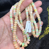 Ethiopian Opal Faceted Roundel Beads 5-8mm size, 16 Inch Strand, Superb Quality, Approx 85 carat .Origin Ethiopia, Video available.