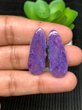 Charoite Cabochon •  Code C25- C28  • AAA Quality •  Natural Charoite Pair Cabs •  Charoite Cabochon