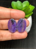 Charoite Cabochon • Code C25- C28 • AAA Quality • Natural Charoite Pair Cabs • Charoite Cabochon