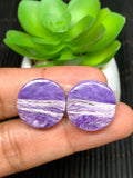 Charoite Cabochon • Code C49- C52• AAA Quality • Natural Charoite Pair Cabs • Charoite Cabochon