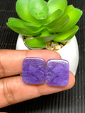Charoite Cabochon • Code C49- C52• AAA Quality • Natural Charoite Pair Cabs • Charoite Cabochon