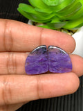 Charoite Cabochon • Code C49- C52• AAA Quality • Natural Charoite Pair Cabs • Charoite Cabochon