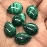 Malachite Pear Cabochon 13x18mm Size - Pack of 2 Pcs - AAA Quality - Malachite Pear cabochons - Malachite Cabs