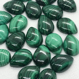 Malachite Pear Cabochon 13x18mm Size - Pack of 2 Pcs - AAA Quality - Malachite Pear cabochons - Malachite Cabs