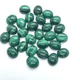 Malachite Cabochon 8X10 mm Size - Pack of 6 Pcs - AAA Quality - Malachite Oval cabochons - Malachite Cabs