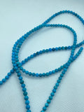 4MM Natural Turquoise Round Beads , 100 % Genuine Stone , Length in 15 Inch , American Turquoise Round Beads