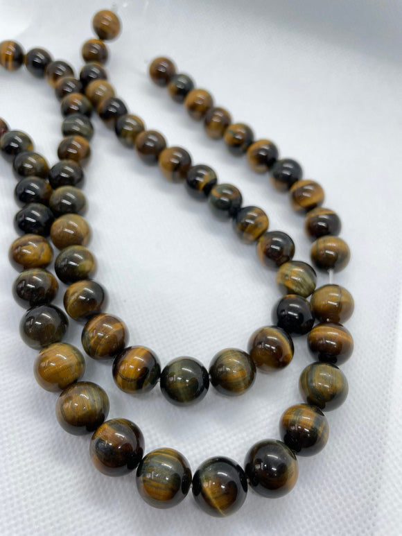 8 MM Tiger Eye  Round Beads ,Tiger Eye good Quality, Length is 16 inch