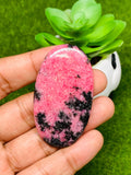 Rhodonite Cabochon • Code R9-R10 • AAA Quality • Natural Rhodonite Cabs • Rhodonite Pendant