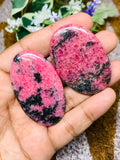 Rhodonite Cabochon • Code R13-R14 • AAA Quality • Natural Rhodonite Cabs • Rhodonite Pendant