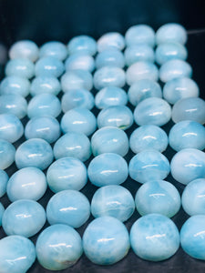 Larimar Cabochon • 8 mm Size • Pack of 2 Pcs • Natural Larimar Round Cabochon • Larimar Cabs • Origin Dominican Republic