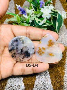 Dendritic Moss Agate Cabochon • Code D3-D4 • AAA Quality •  Natural Dendritic Moss Agate Cabs •  Moss Agate  Pendant